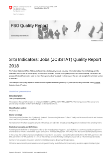 STS Indicators: Jobs (JOBSTAT) Quality Report 2018