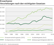 Erwachsene: Verurteilungen nach den wichtigsten Gesetzen