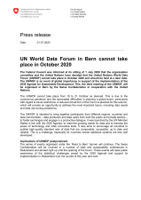 UN World Data Forum in Bern cannot take place in October 2020