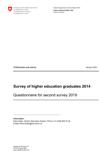 Survey of higher education graduates - Questionnaire for second survey 2019