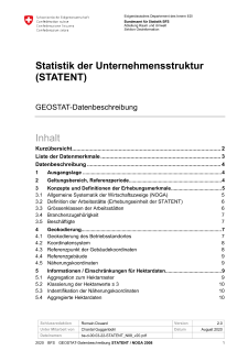 Statistik der Unternehmensstruktur (STATENT), Beschäftigte und Arbeitsstätten, Beschreibung: Metainformation zu Geodaten