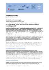 Im Tertiärsektor waren 2018 rund 380 000 Beschäftigte mehr tätig als 2011