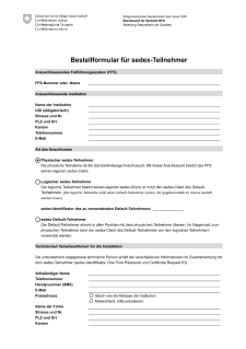 Bestellformular für sedex-Teilnehmer
