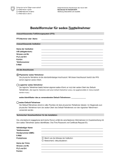 Bestellformular für sedex-Testteilnehmer