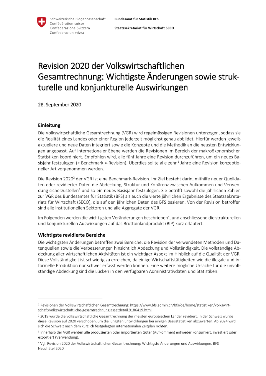 Wichtigste strukturelle und konjunkturelle Änderungen und Auswirkungen