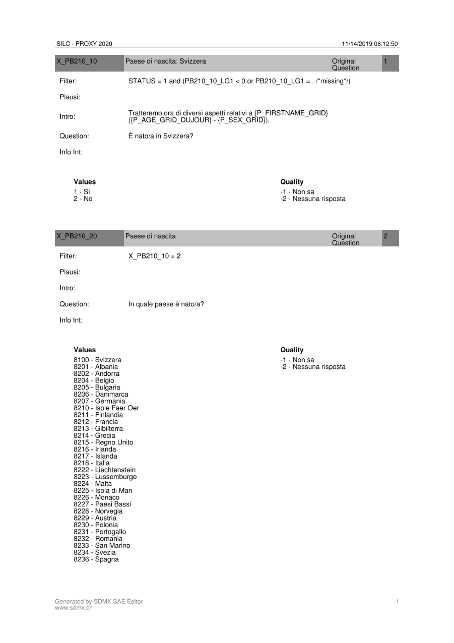 Questionario proxy