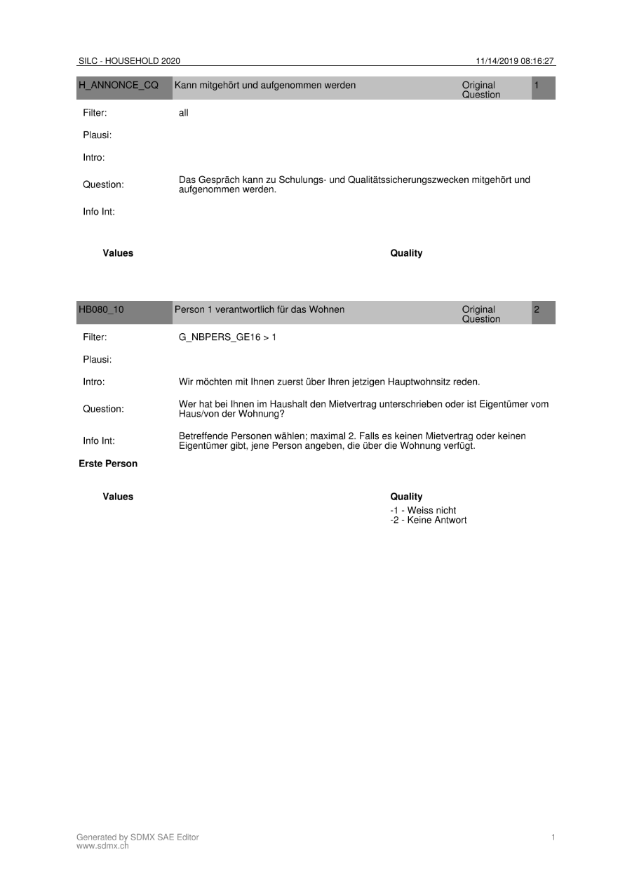 Haushaltsfragebogen
