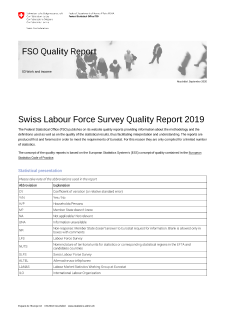 Swiss Labour Force Survey Quality Report 2019