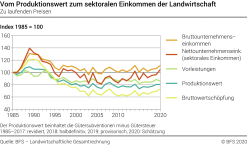 Vom Produktionswert zum sektoralen Einkommen der Landwirtschaft - Index