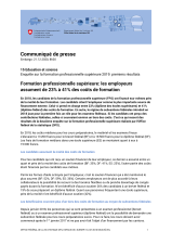 Formation professionnelle supérieure: les employeurs assument de 23% à 41% des coûts de formation