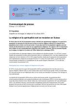 La religion et la spiritualité sont en mutation en Suisse