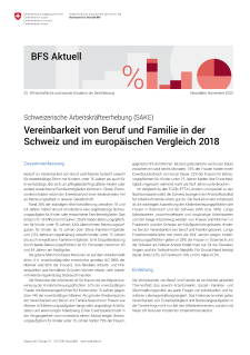 Vereinbarkeit von Beruf und Familie in der Schweiz und im europäischen Vergleich 2018