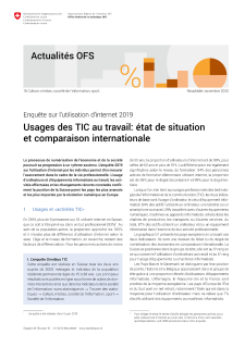 Usages des TIC au travail: état de situation et comparaison internationale