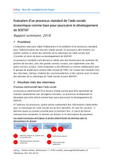 Evaluation d’un processus standard Rapport sommaire