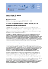 En Suisse, un quart de la main-d'oeuvre travaille pour un groupe d'entreprises multinational