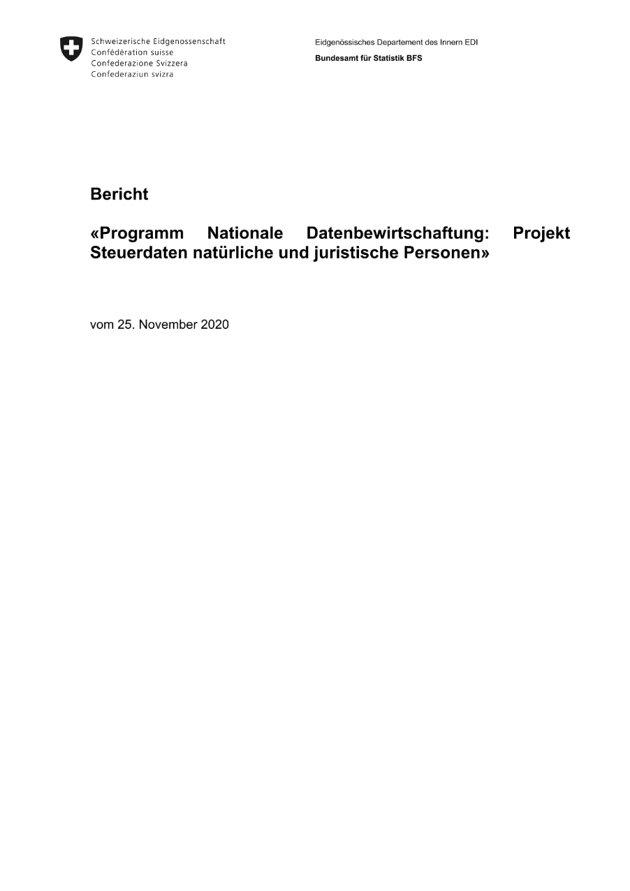 Projekt Steuerdaten natürliche und juristische Personen