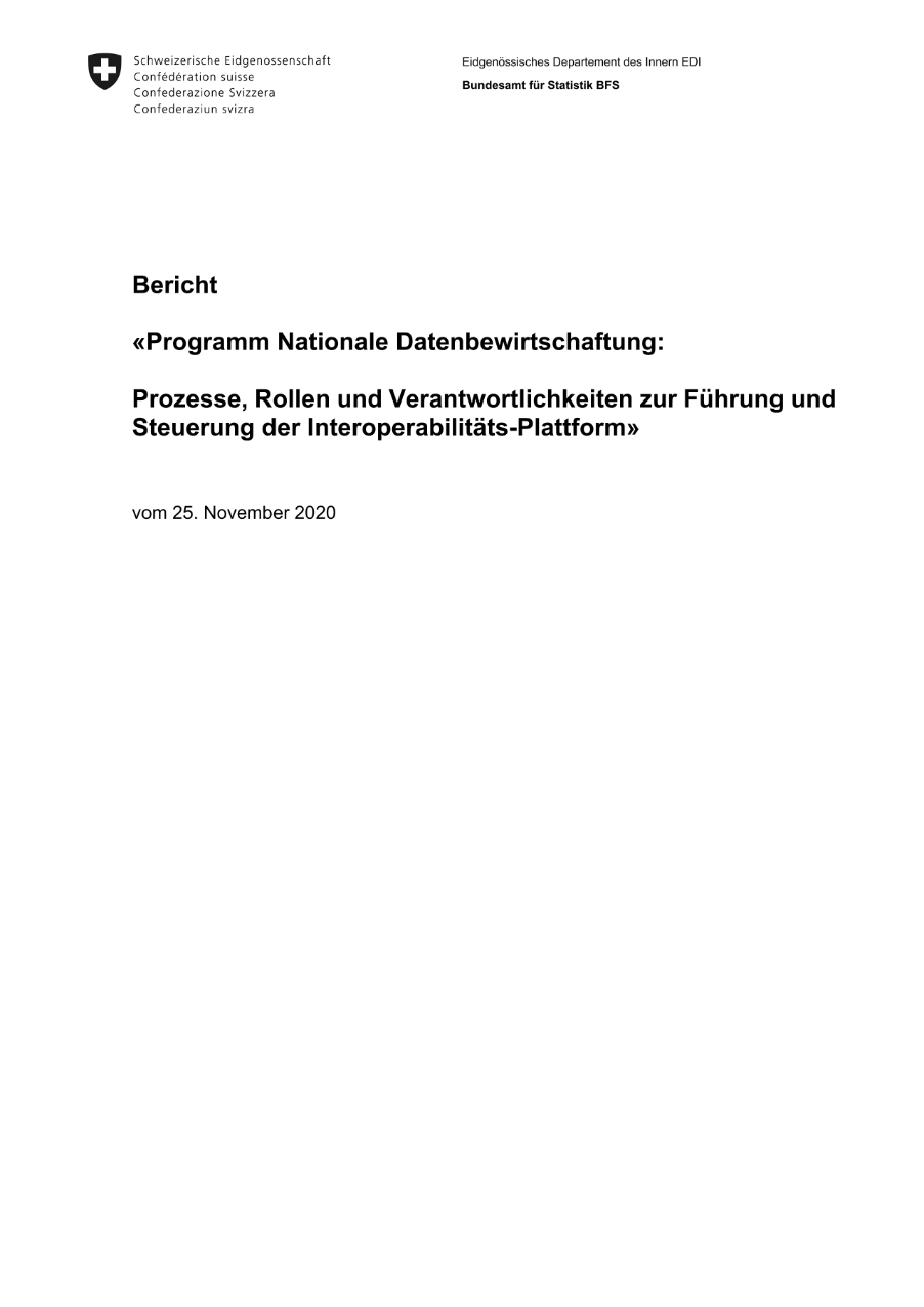 Prozesse, Rollen und Verantwortlichkeiten zur Führung und Steuerung der Interoperabilitäts-Plattform