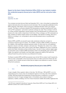 Report to the Swiss Federal Statistical Office (FSO) on two hedonic models: the residential property (house) price index (RPPI) and the rent price index (RPI)
