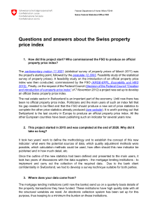 FAQs - Questions and answers about the Swiss property price index