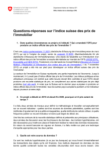 FAQ - Questions/réponses sur le nouvel indice des prix de l'immobilier résidentiel