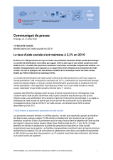 Le taux d'aide sociale s'est maintenu à 3,2% en 2019