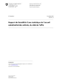 Rapport de faisabilité d'une statistique de l'accueil extrafamilial des enfants, du côté de l'offre