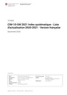CIM-10-GM 2021 Index systématique - Liste d'actualisation 2020-2021