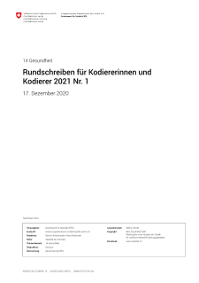 Rundschreiben für Kodiererinnen und Kodierer 2021 Nr. 1