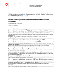 OCin art. 16a: Questions-réponses concernant la livraison des données