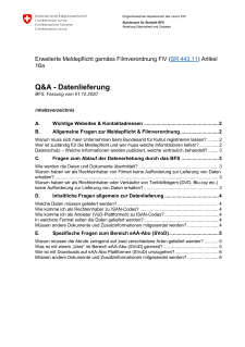 FiV Art. 16a: Q&A - Datenlieferung