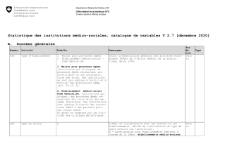 Statistique des institutions médico-sociales - Catalogue de variables - V2.7