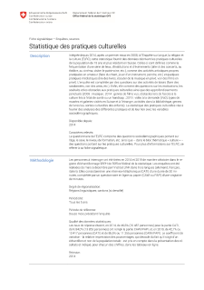 Statistique suisse sur les pratiques culturelles