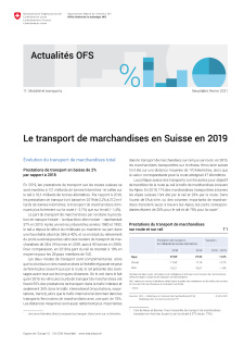 Le transport de marchandises en Suisse en 2019