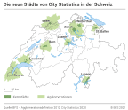 Die neun Städte von City Statistics in der Schweiz