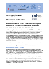 Méthodes statistiques, science des données et intelligence artificielle: l'OFS et l'UniNE intensifient leur collaboration