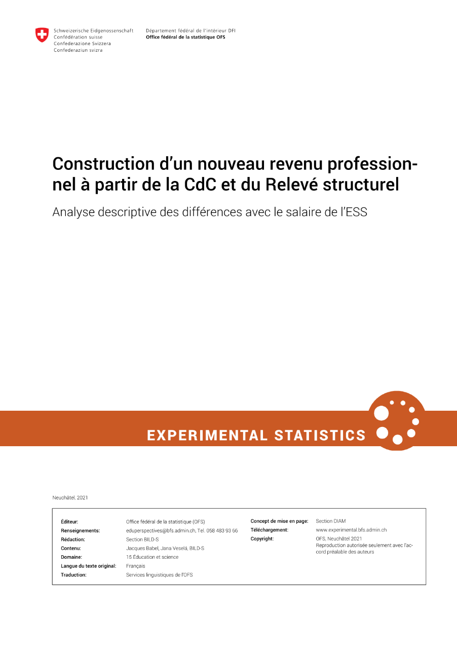 Construction d'un nouveau revenu professionnel à partir de la CdC et du Relevé structurel