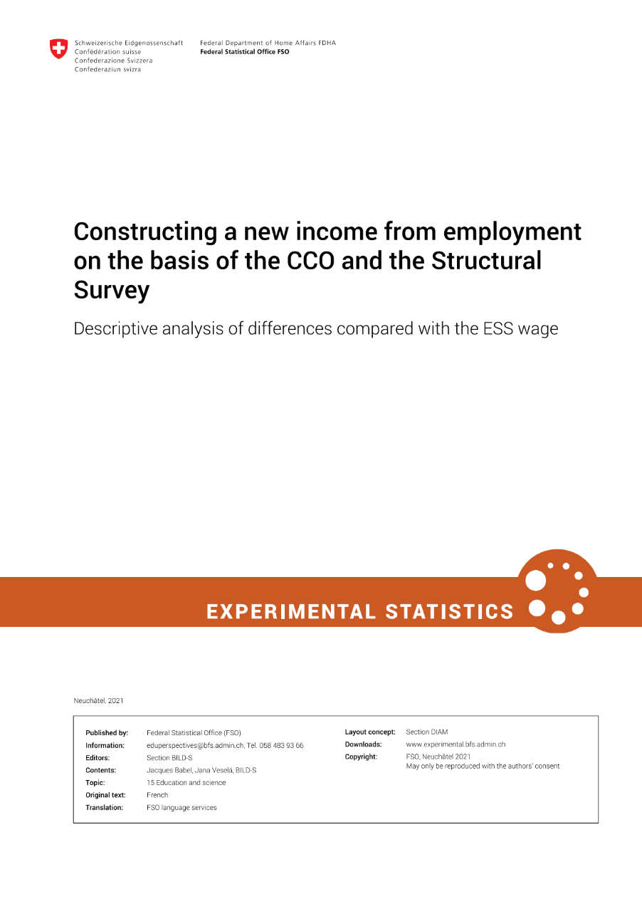 Constructing a new income from employment on the basis of the CCO and the Structural Survey