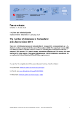 The number of detainees in Switzerland at its lowest since 2011