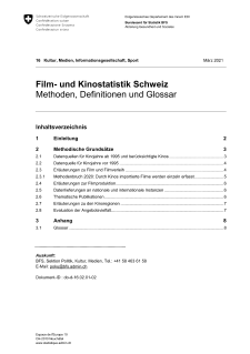 Film- und Kinostatistik Schweiz: Methoden, Definitionen und Glossar