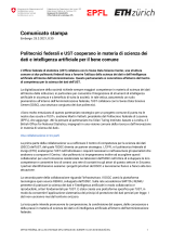 Politecnici federali e UST cooperano in materia di scienza dei dati e intelligenza artificiale per il bene comune