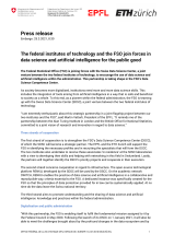 The federal institutes of technology and the FSO join forces in data science and artificial intelligence for the public good