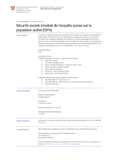 Sécurité sociale (module de l'enquête suisse sur la population active ESPA)