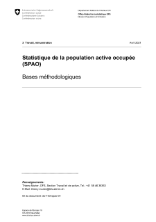 Statistique de la population active occupée (SPAO): bases méthodologiques