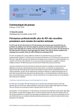 Prévoyance professionnelle: plus de 40% des nouvelles prestations sont versées de manière anticipée