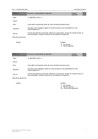 Questionnaire ménage