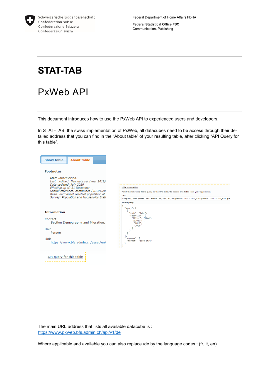 STAT-TAB - PxWeb API Help