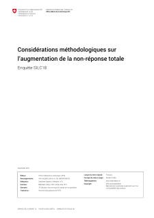 Considérations méthodologiques sur l’augmentation de la non-réponse totale, enquête SILC18