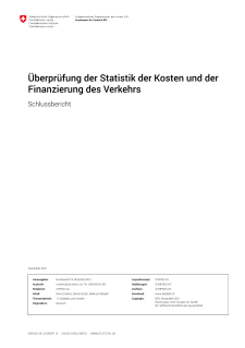 Überprüfung der Statistik der Kosten und der Finanzierung des Verkehrs