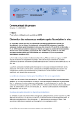 Diminution des naissances multiples après fécondation in vitro