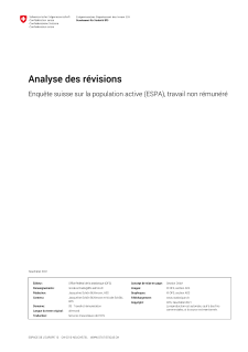 Travail non rémunéré (module de l'ESPA) - Analyse des révisions